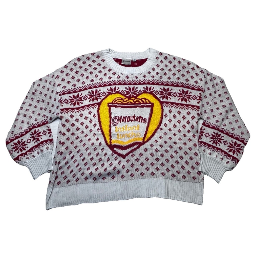 Maruchan Instant Lunch Ugly Christmas Sweater Ramen Cup Knit XL Holiday